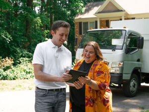 Junk Removal Expert with Client