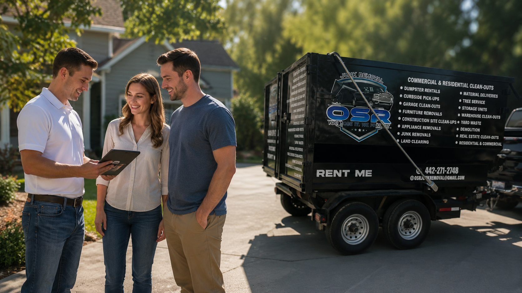 Junk Removal Expert with Client